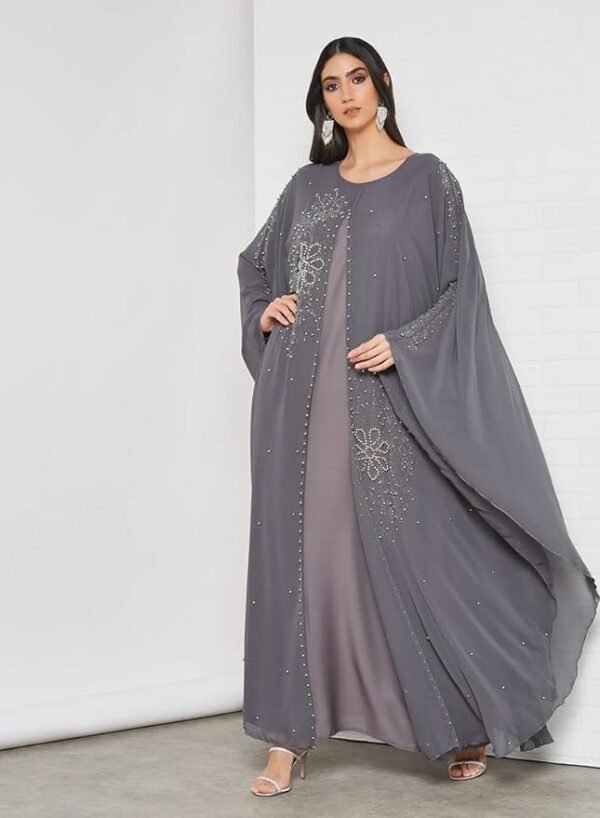 Bousni Women Beads Embellished Kaftan Abaya 02 Bousni Women Beads Embellished Kaftan Abaya