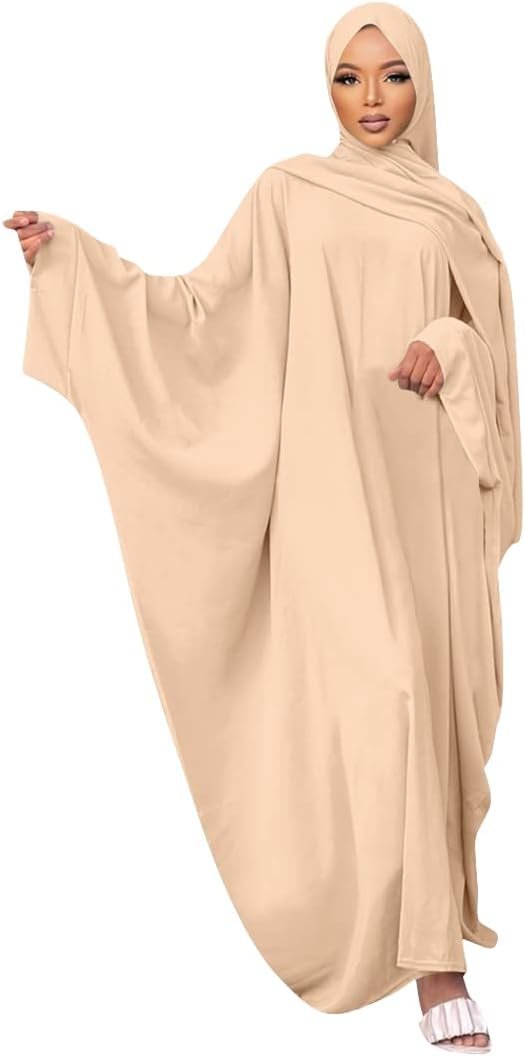 IKADEX Muslim Dress for Women Pakistani Kaftan Abaya Robe + Hijab Arabic Islamic Prayer Clothes Dubai Outfits 03 Hijab Arabic Islamic Prayer Clothes Dubai Outfits