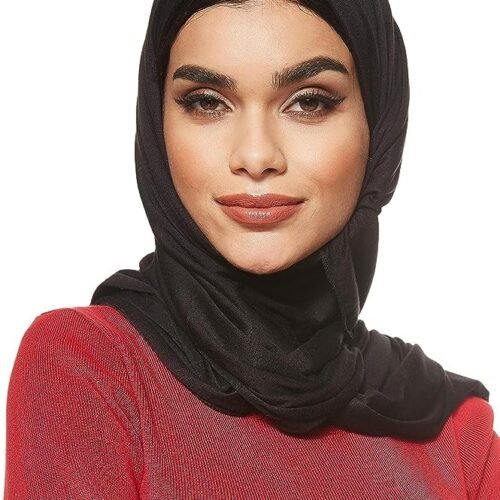SHADOW Jersey Stretch Shailah Hijab Muslim Islamic Arab Scarf Headscarf Abaya Shawl Scarves Soft, One Size - 65 x 165 cm 01 SHADOW Jersey Stretch Shailah