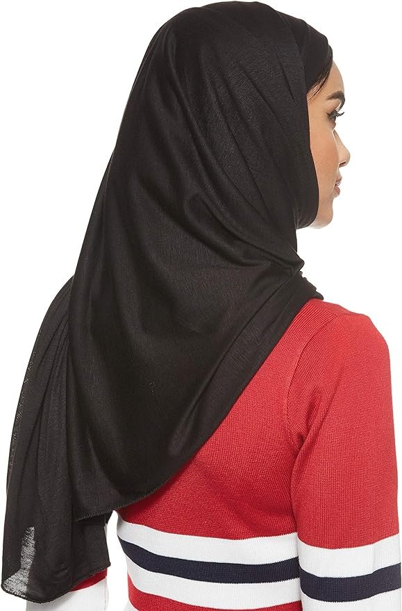 SHADOW Jersey Stretch Shailah Hijab Muslim Islamic Arab Scarf Headscarf Abaya Shawl Scarves Soft, One Size - 65 x 165 cm 02 Hijab satin scarf for hair wrapping at night.