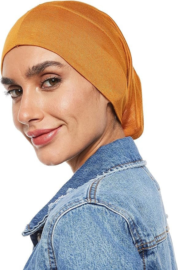 SHADOW Women's Hijab Jersey Cap Under Scarf Islamic Muslim Plain Tube Stretchable Head Band Bonnet Underscarf 05 SHADOW Women's Hijab Jersey Cap Under Scarf