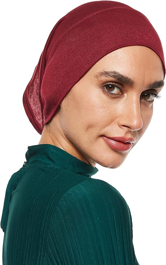 SHADOW Women's Hijab Jersey Cap Under Scarf Islamic Muslim Plain Tube Stretchable Head Band Bonnet Underscarf 08 SHADOW Women's Hijab Jersey Cap Under Scarf