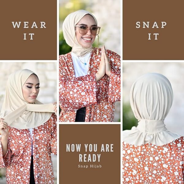Snap Hijab-Turbans for Women-Hijab for Women Hair Wraps-Head Wraps for Women Hijab Undercap-Caps-Instant Hijab Hijab for Women Hair Wraps-