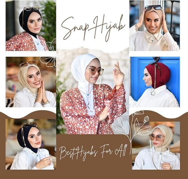 Snap Hijab-Turbans for Women-Hijab for Women Hair Wraps-Head Wraps for Women Hijab Undercap-Caps-Instant Hijab 06 Hijab for Women Hair Wraps-