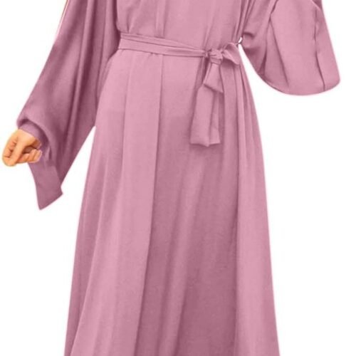 Women's Casual Dress Solid Muslim Dress Flare Sleeve Abaya Elegant Dress Arab Kaftan Long Sleeve Solid Dress Little Girls Maxi Dresses Silk Gloves for Women Long 01 Women's Casual Dress Solid Muslim Dress Flare Sleeve Abaya