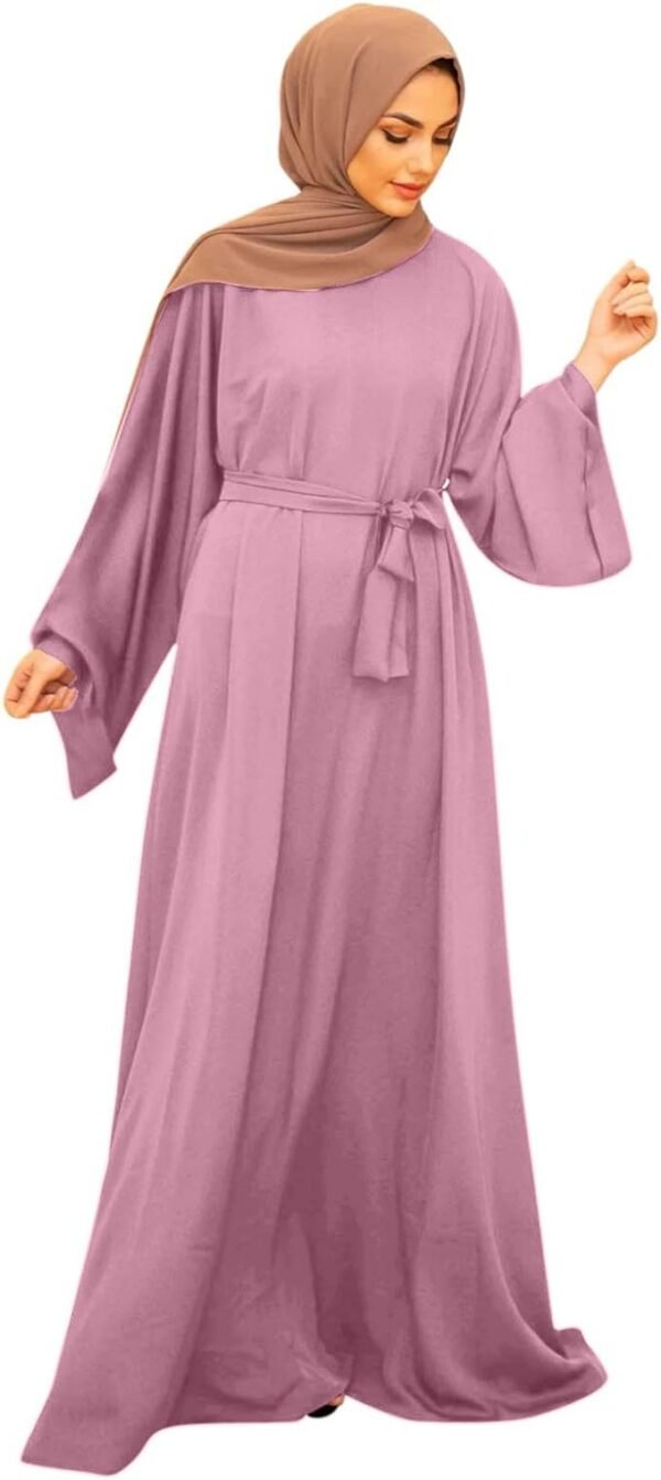 Women's Casual Dress Solid Muslim Dress Flare Sleeve Abaya Elegant Dress Arab Kaftan Long Sleeve Solid Dress Little Girls Maxi Dresses Silk Gloves for Women Long 01 Women's Muslim Long Sleeve Dress