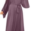 Elegant Dress Arab Kaftan Long Sleeve Solid Dress Little Girls