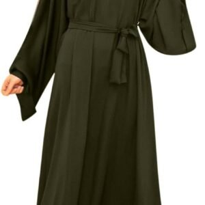 Elegant Dress Arab Kaftan Long Sleeve Solid Dress Little Girls