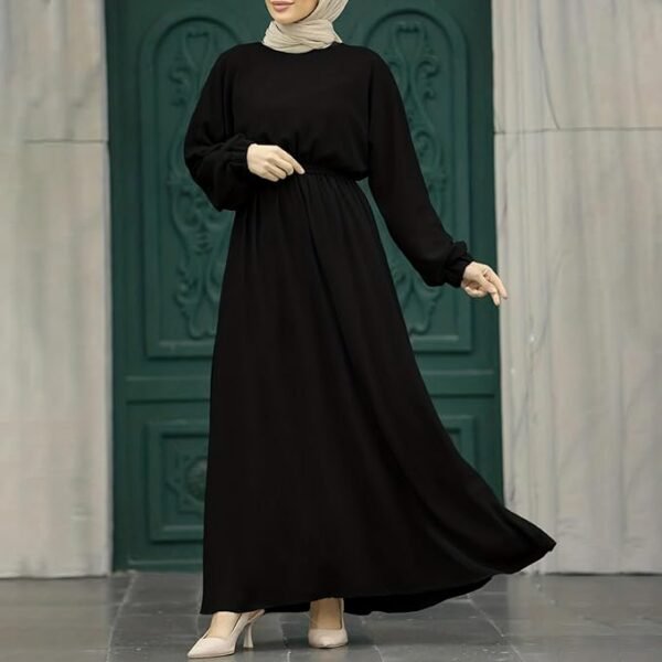 Women's Muslim Long Sleeve Dress Vintage Pullover Abaya Prayer Clothes Prom Dresses Two Piece Hijab for Women Color Hijab Clothes for Women 02 - Copy Women's Muslim Long Sleeve Dress