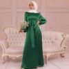Women's Muslim Satin Dress Soft And Elegant Solid Long Dress Loose Long Casual Elegant Soft Dress Dress plus Size Head Wraps for Women Hijab for Girls 05 Women's Muslim Satin Dress Soft And Elegant Solid