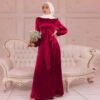 Women's Muslim Satin Dress Soft And Elegant Solid Long Dress Loose Long Casual Elegant Soft Dress Dress plus Size Head Wraps for Women Hijab for Girls 05 - Copy Women's Muslim Satin Dress Soft And Elegant Solid